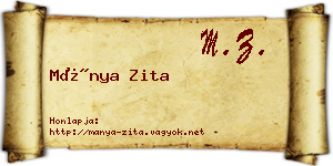 Mánya Zita névjegykártya